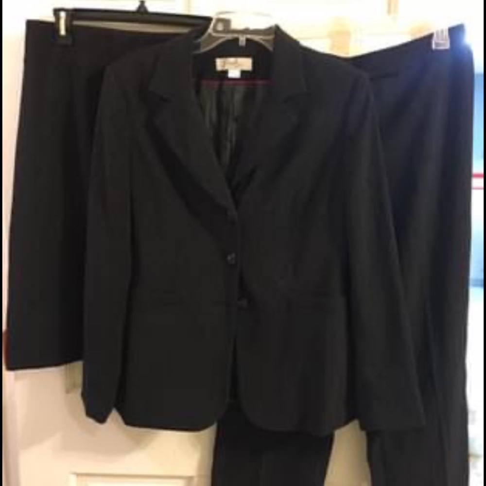 3-Piece Black Blazer, Skirt & Pants Set (Size 8)